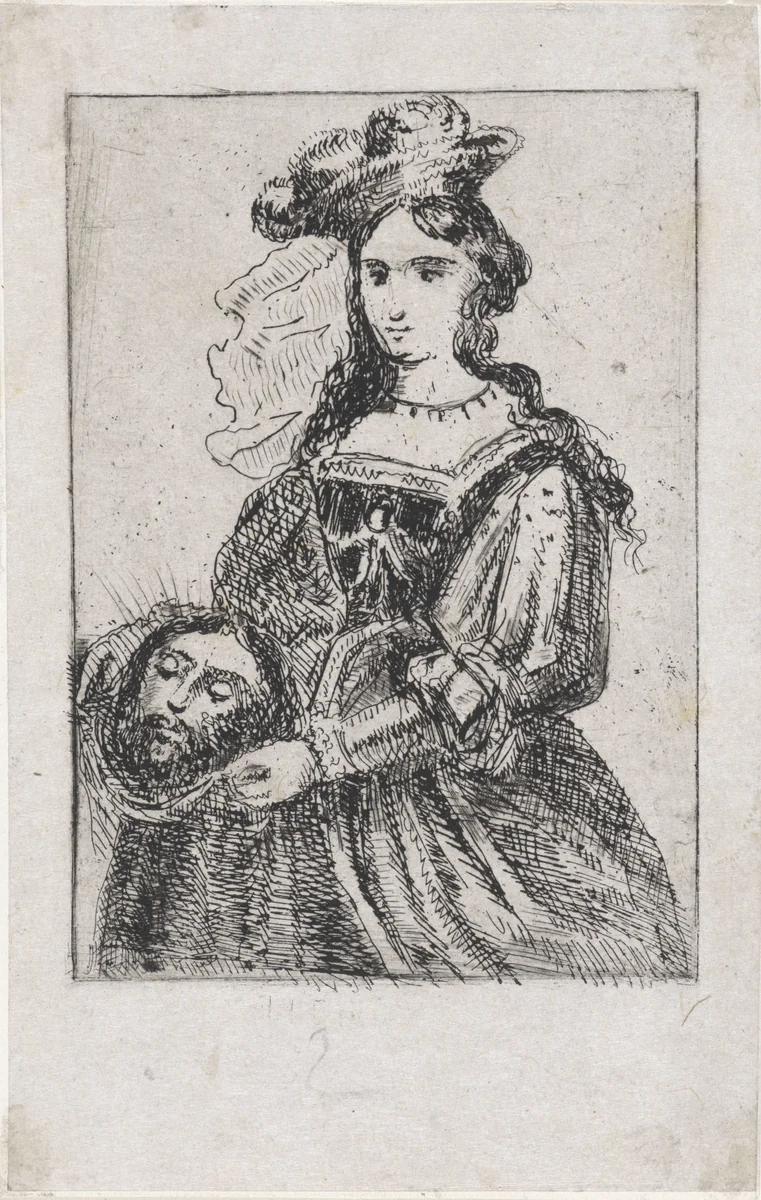 Salome met het hoofd van Johannes de Doper by Arnoud Schaepkens, print, 1831-1904