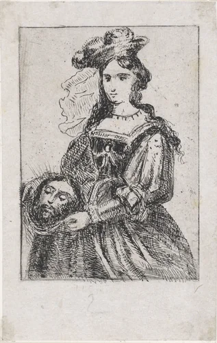Salome met het hoofd van Johannes de Doper by Arnoud Schaepkens, print, 1831-1904