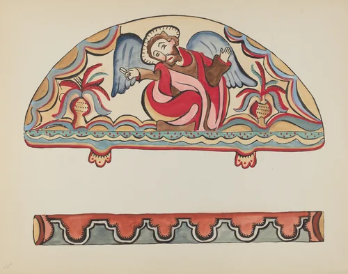 Plate 15: The Creation (Lunette): From Portfolio "Spanish Colonial Designs of New Mexico" by American 20th Century, index of american design, 1935-1942
