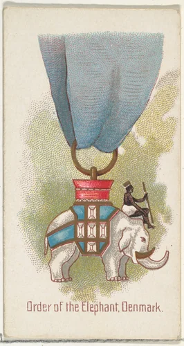 Order of the Elephant, Denmark, from the World's Decorations series (N30) for Allen & Ginter Cigarettes by Allen & Ginter, print, 1890