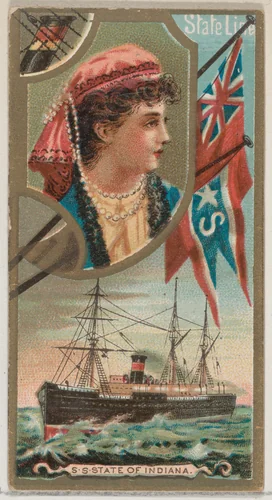 Steamship State of Indiana, State Line, from the Ocean and River Steamers series (N83) for Duke brand cigarettes by W. Duke, Sons & Co., print, 1887