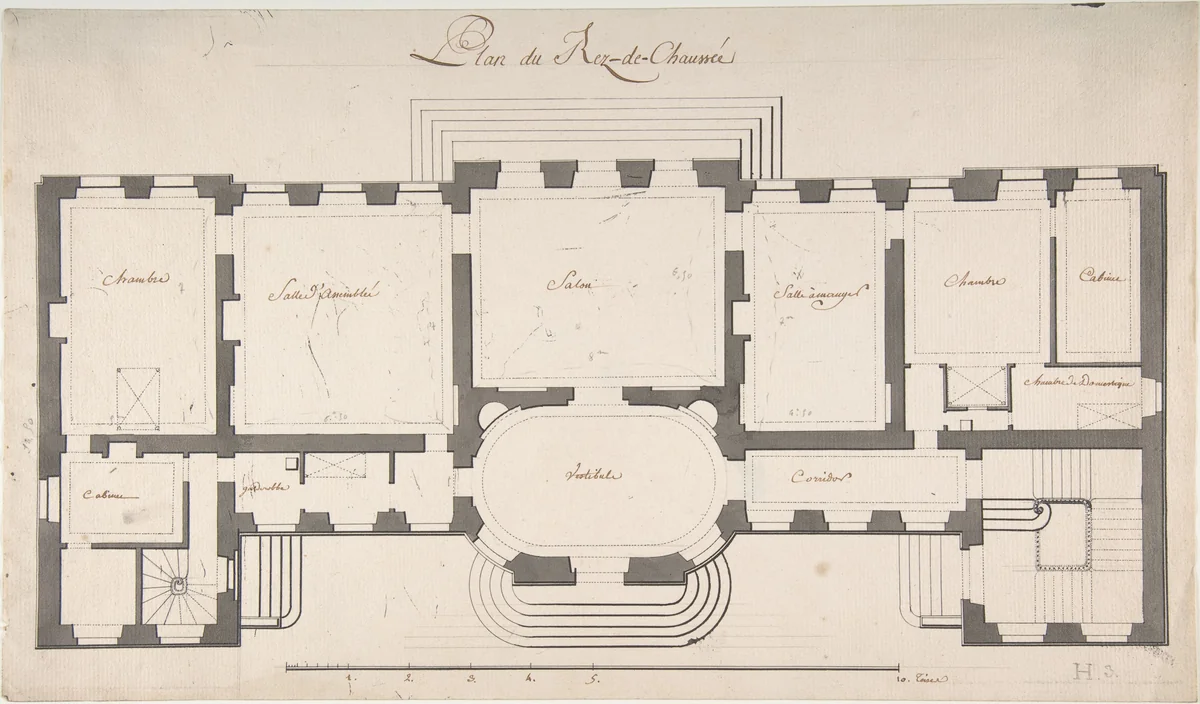 Ground Plan for a Palace by Degana, drawing, 1700-1799