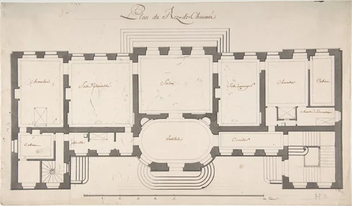 Ground Plan for a Palace by Degana, drawing, 1700-1799
