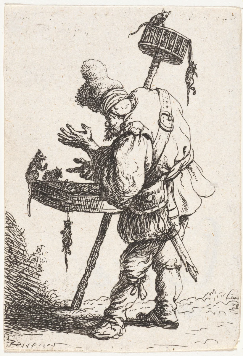 Rattenvanger by Jan Gillisz van Vliet, print, 1632
