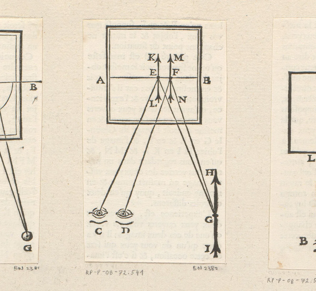 Twee ogen die via een spiegel naar een pijl kijken by Sébastien Leclerc, print, 1679