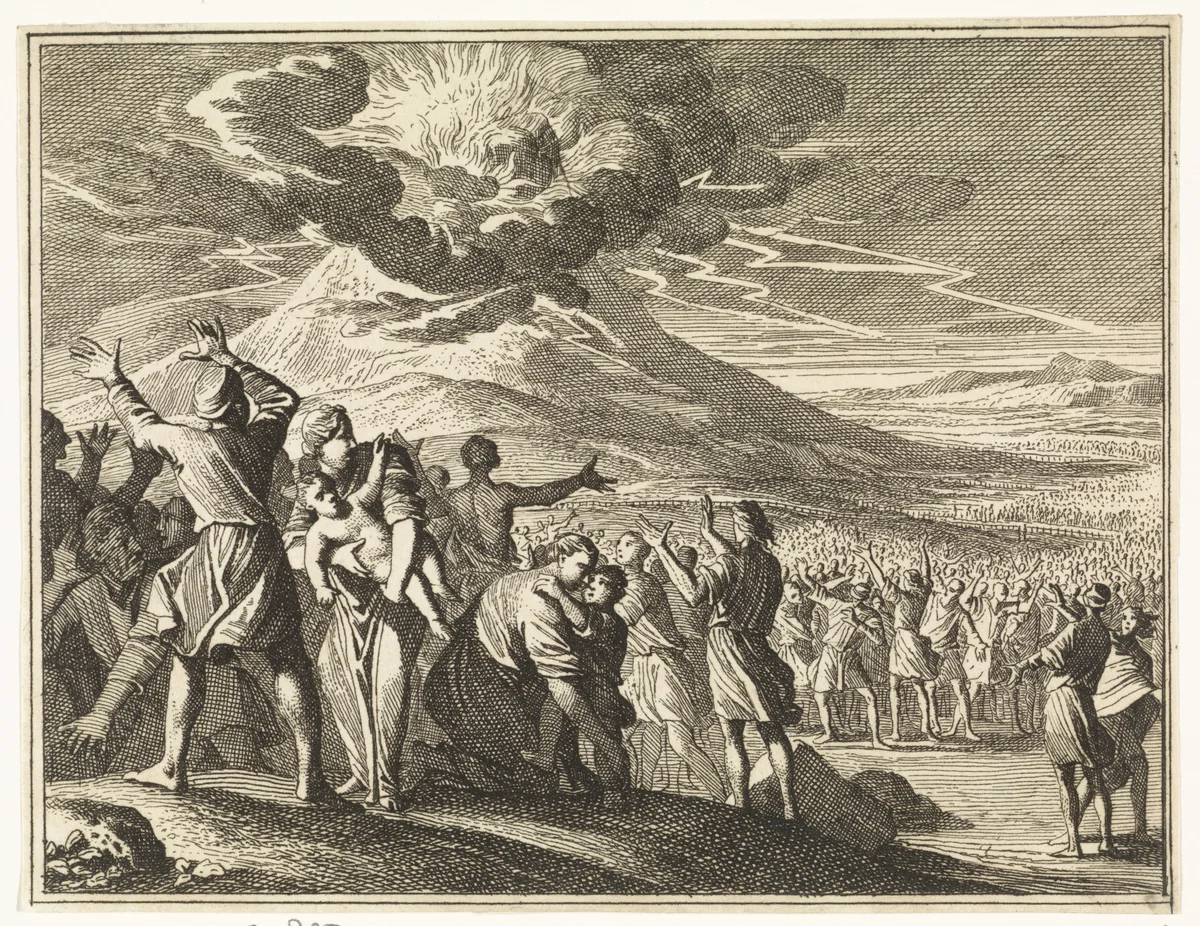 Wetgeving op de berg Sinaï by Caspar Luyken, print, 1712