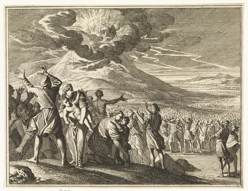 Wetgeving op de berg Sinaï by Caspar Luyken, print, 1712