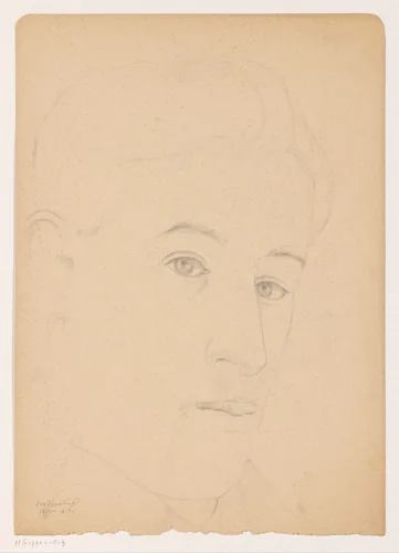 Zelfportret: B-1-1, 14 januari by Cor van Teeseling, drawing, 1942