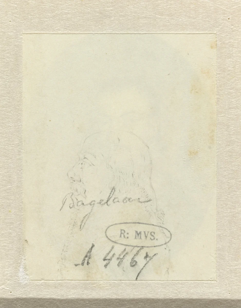 Schets voor een portret van een officier by Ernst Willem Jan Bagelaar, drawing, 1785-1837