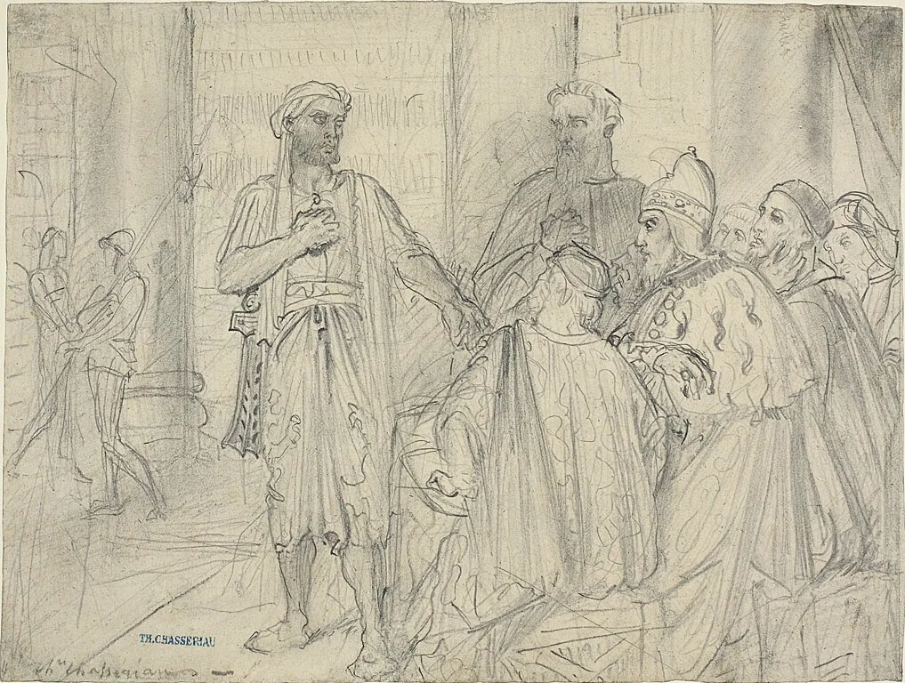 Othello's Speech to the Senators of Venice by Théodore Chassériau, drawing, 1839-1849