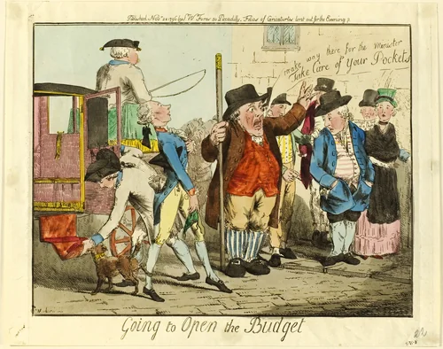 Going to Open the Budget by George Moutard Woodward, print, 1796