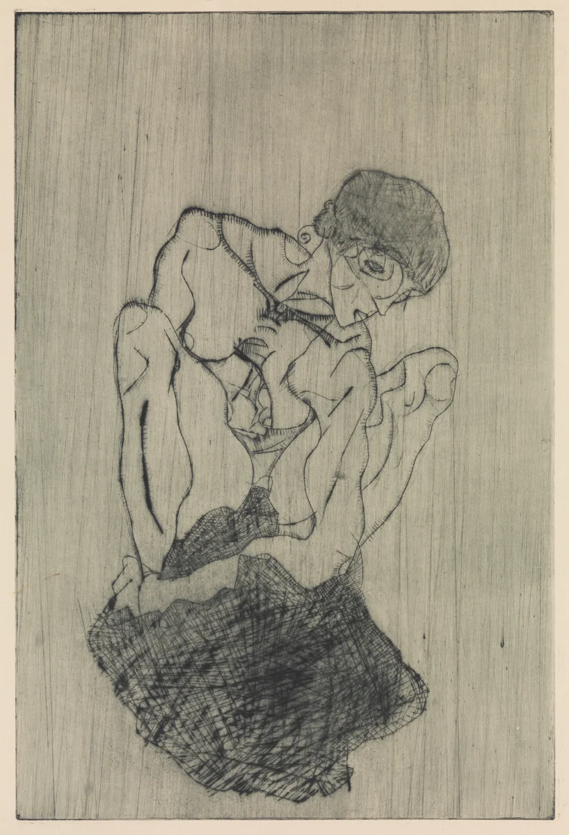 Sorrow by Egon Schiele, print, 1914