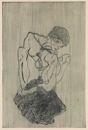 Sorrow by Egon Schiele, print, 1914