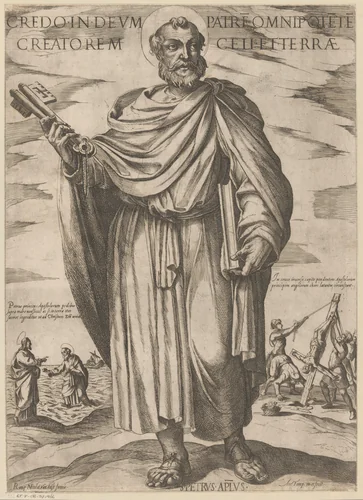 De heilige Petrus by Unknown, print, 1565-1630