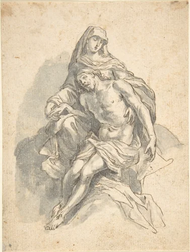 Pietà by anonymous, drawing, 1600-1800