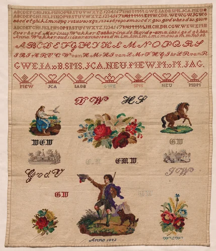 Sampler by Anna Wakker, other, 1882