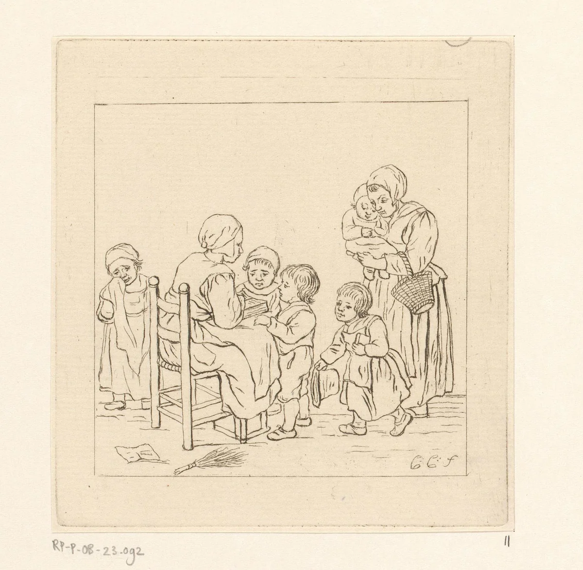 Schoolklas by Pieter de Mare, print, 1779