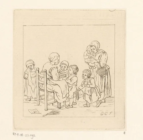 Schoolklas by Pieter de Mare, print, 1779