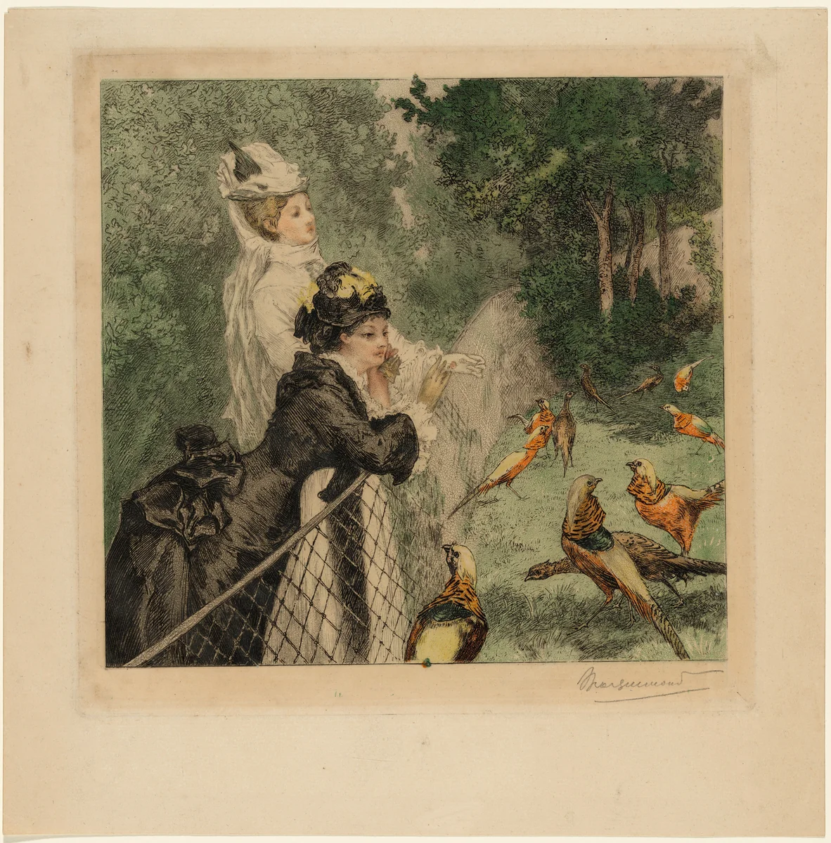 Au Jardin d'Acclimatation (In the Zoological Garden) by Félix Bracquemond, print, 1870-1879