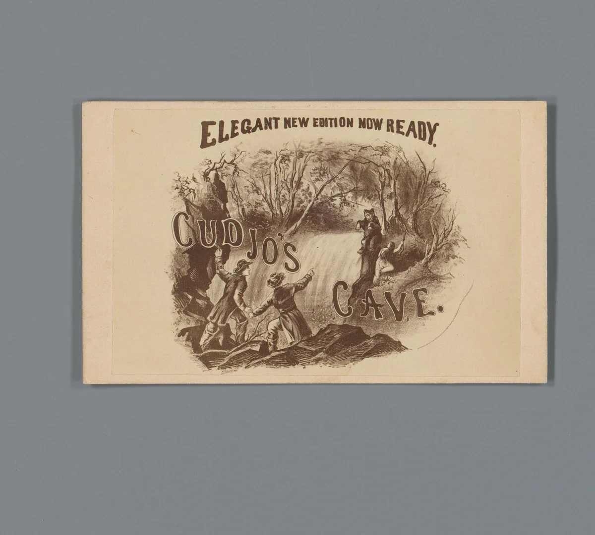 Fotoreproductie van een prent van een scene uit het boek Cudjos Cave van John Townsend Trowbridge by anonymous, photograph, 1864-1915