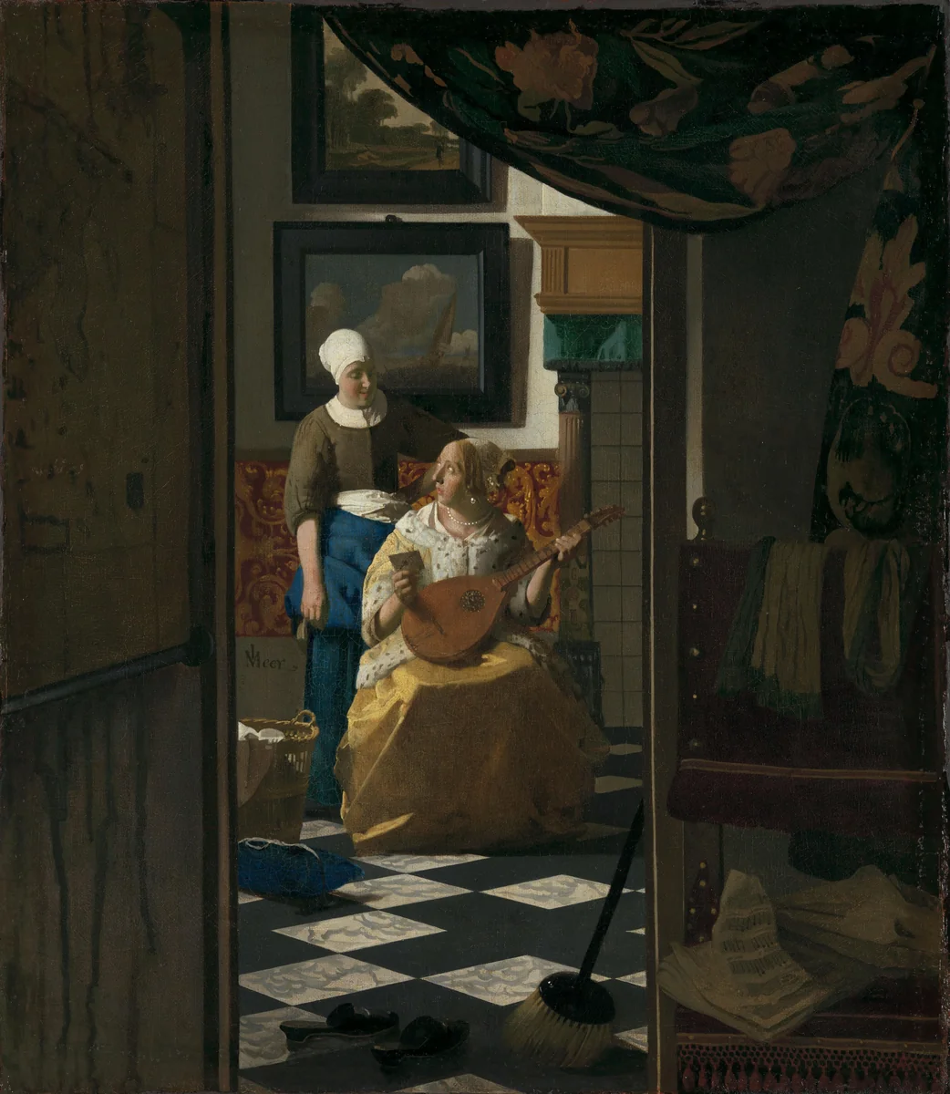 The Love Letter by Johannes Vermeer, painting, 1669-1670