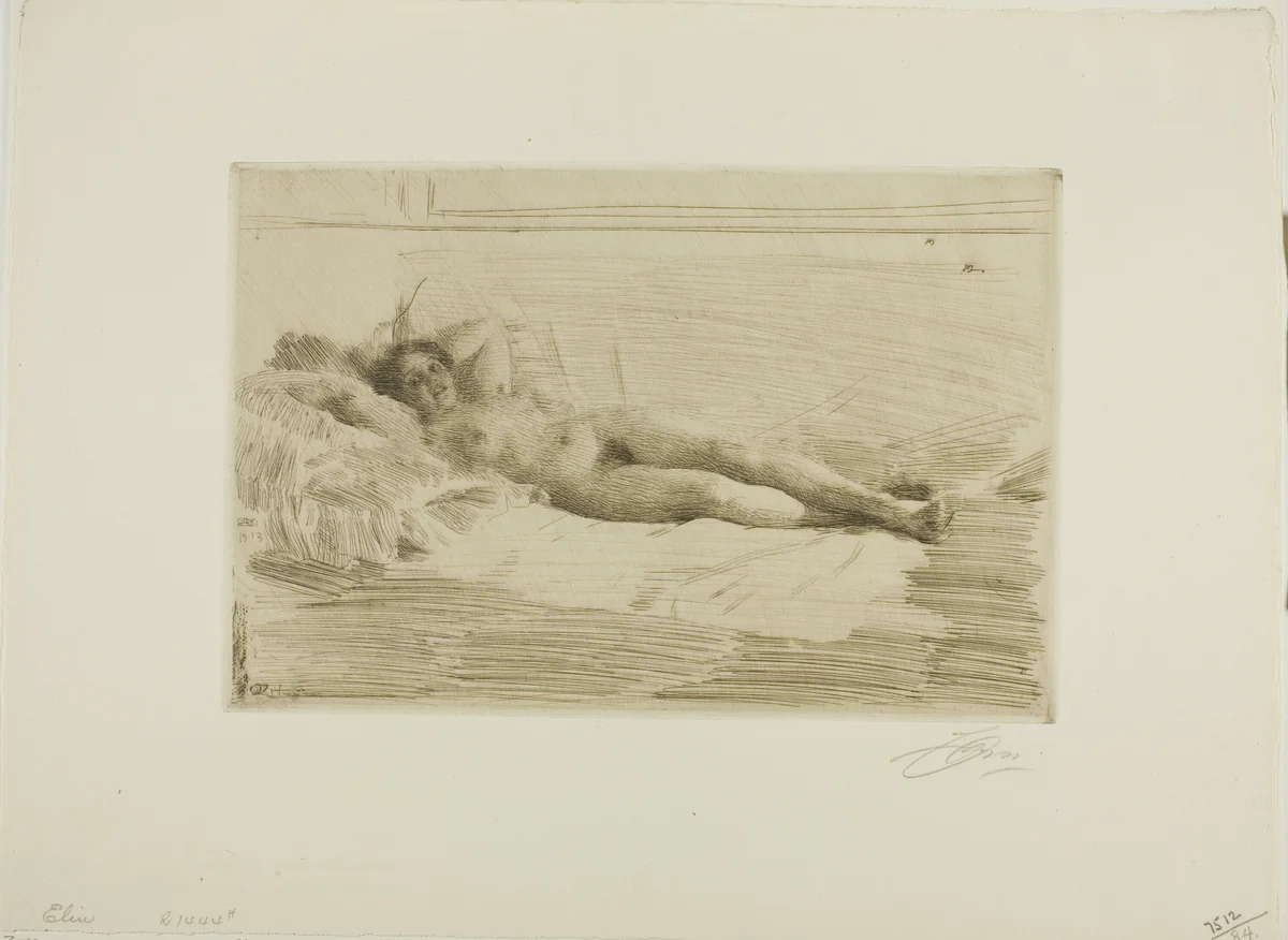 Elin by Anders Zorn, print, 1913-1914