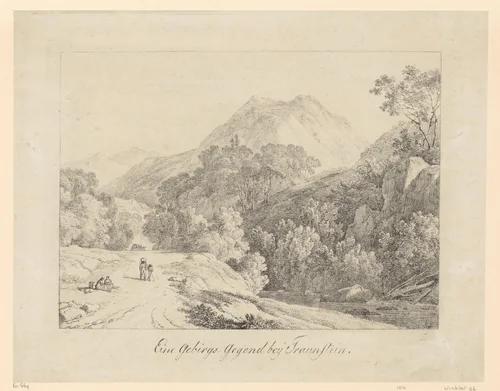 Berglandschap nabij Frauenstein by Simon Petrus Klotz, print, 1786-1824