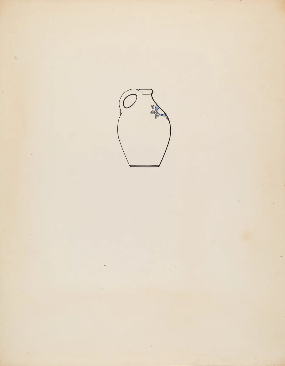 Jug by Yolande Delasser, index of american design, 1937