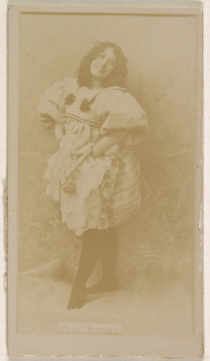 Pearl Revare, from the Actresses series (N245) issued by Kinney Brothers to promote Sweet Caporal Cigarettes by Kinney Brothers Tobacco Company, photograph, 1890