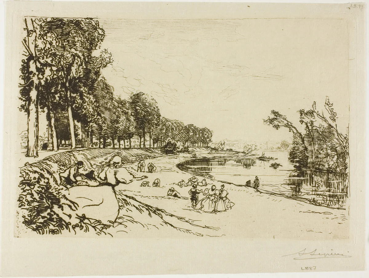 The Way to Billancourt by Louis Auguste Lepère, print, 1894