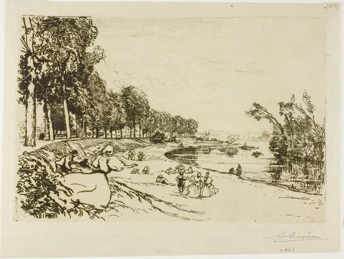 The Way to Billancourt by Louis Auguste Lepère, print, 1894