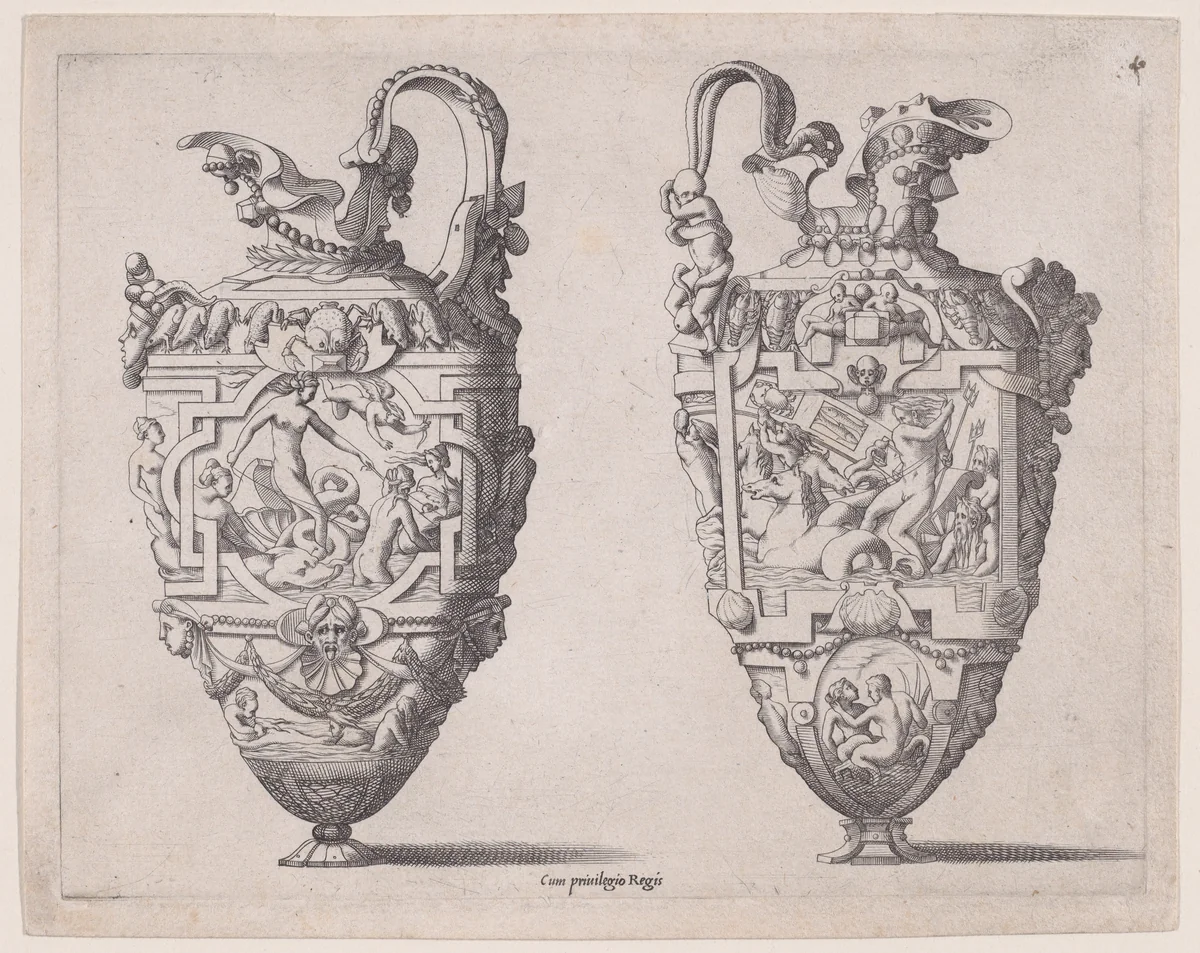 Two Ewers by René Boyvin, print, 1525-1600