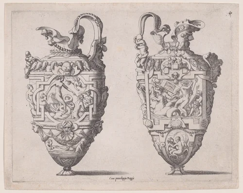 Two Ewers by René Boyvin, print, 1525-1600
