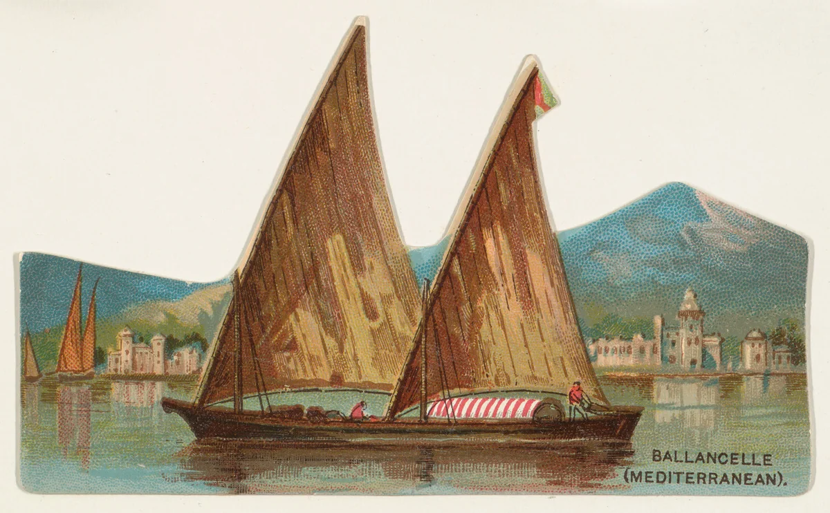 Ballancelle (Mediterranean), from the Types of Vessels series (N139) issued by Duke Sons & Co. to promote Honest Long Cut Tobacco by W. Duke, Sons & Co., print, 1889