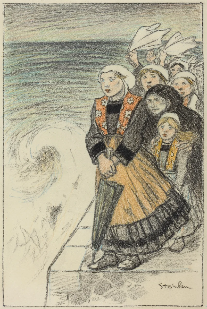 Sailors' Wives by Théophile Alexandre Steinlen, drawing, 1896