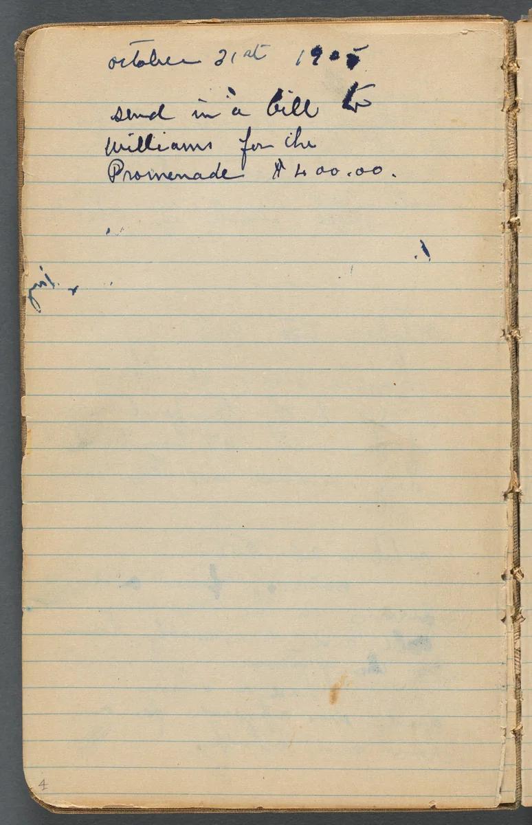 Sketchbook, page 004: Notes by Maurice Prendergast, book, 1905-1910