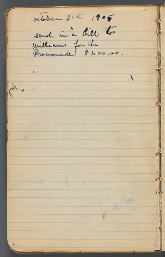 Sketchbook, page 004: Notes by Maurice Prendergast, book, 1905-1910