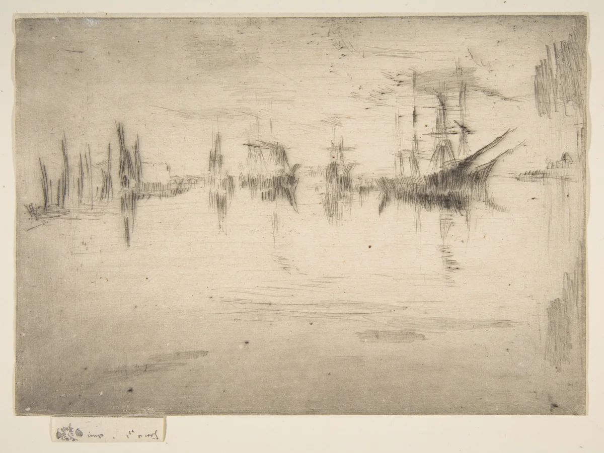 Nocturne: Shipping by James McNeill Whistler, print, 1879-1880