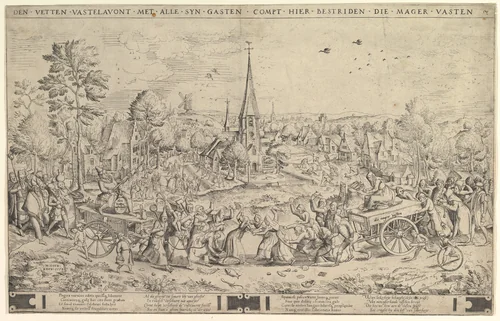 Lent and Carnival by Frans Hogenberg, print, 1558