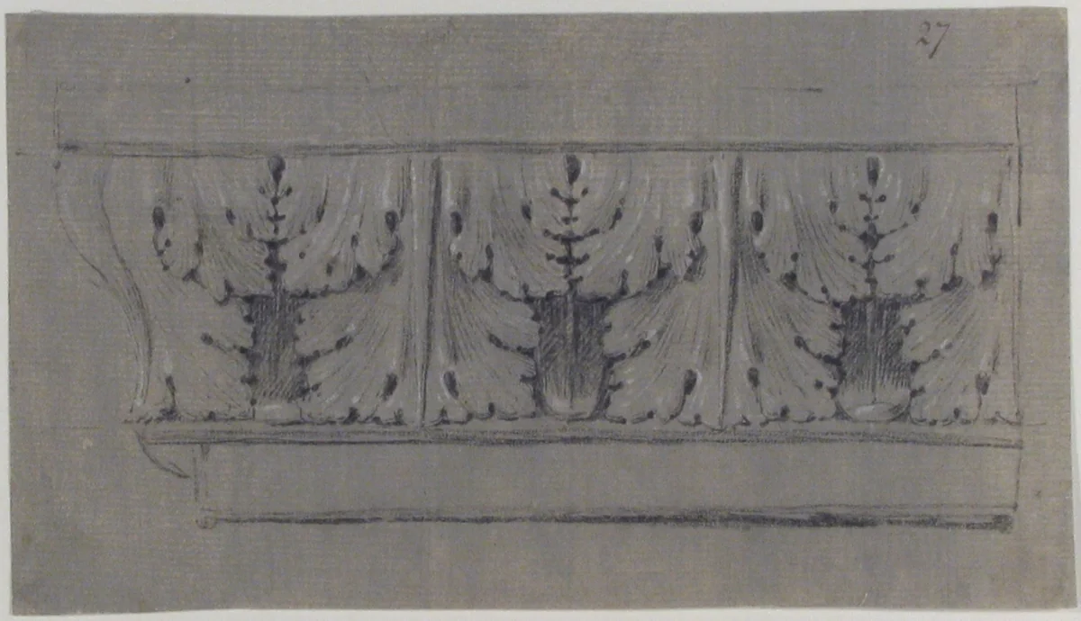 Design for a Cornice by anonymous, drawing, 1820-1855