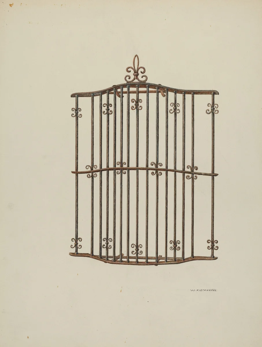 Iron Grille by William Kieckhofel, index of american design, 1941