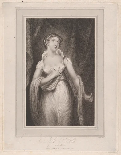 Miss O'Neill as Juliet by James Godby, print, 1815