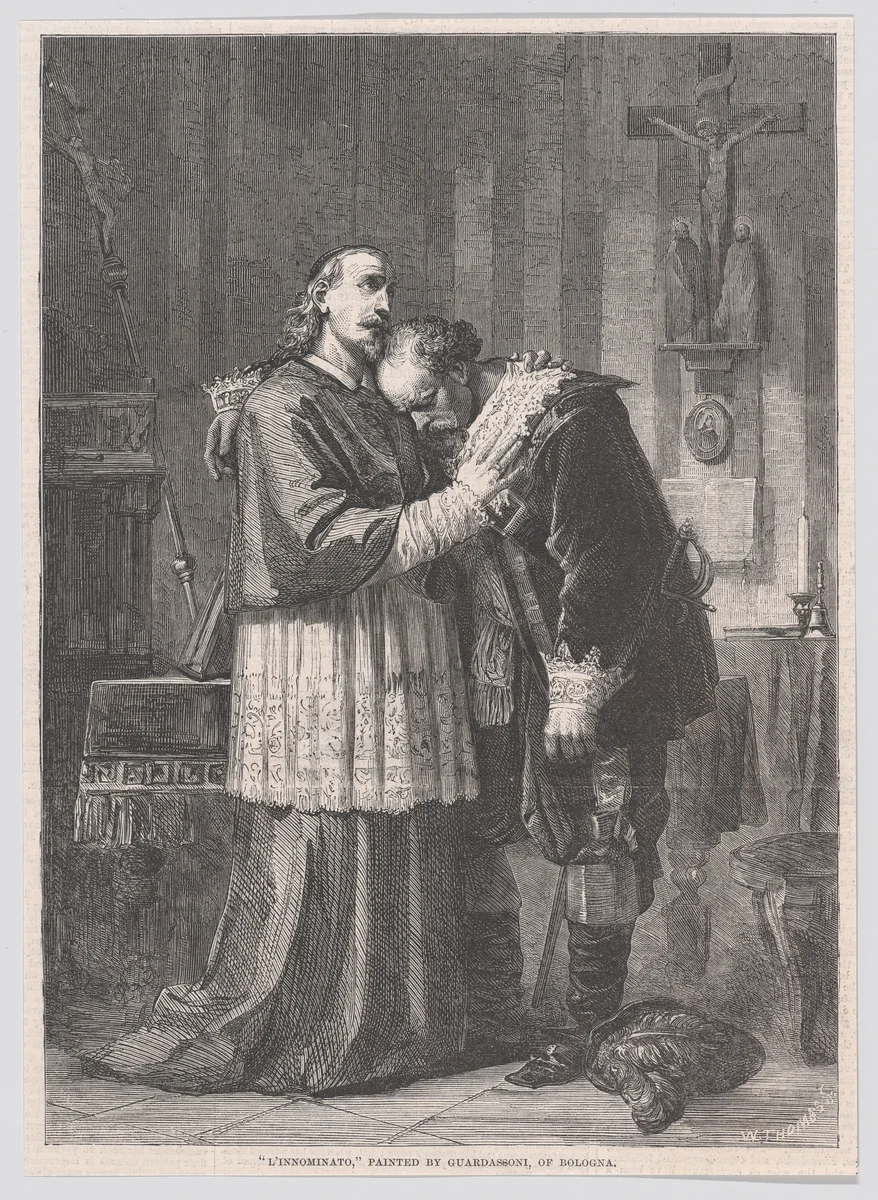 L'Innominato, from "Illustrated London News" by William Luson Thomas, print, 1862