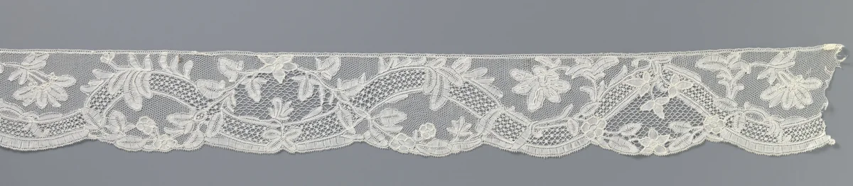 Antependiumstrook van kloskant met brede rivière by anonymous, other, 1750-1760