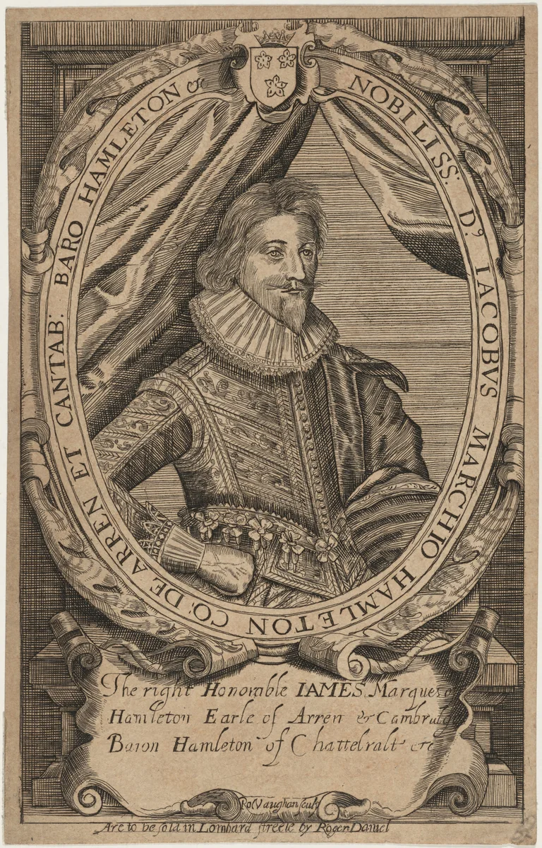 James, Second Marquis of Hamilton by Robert Vaughan, print, 1598-1682