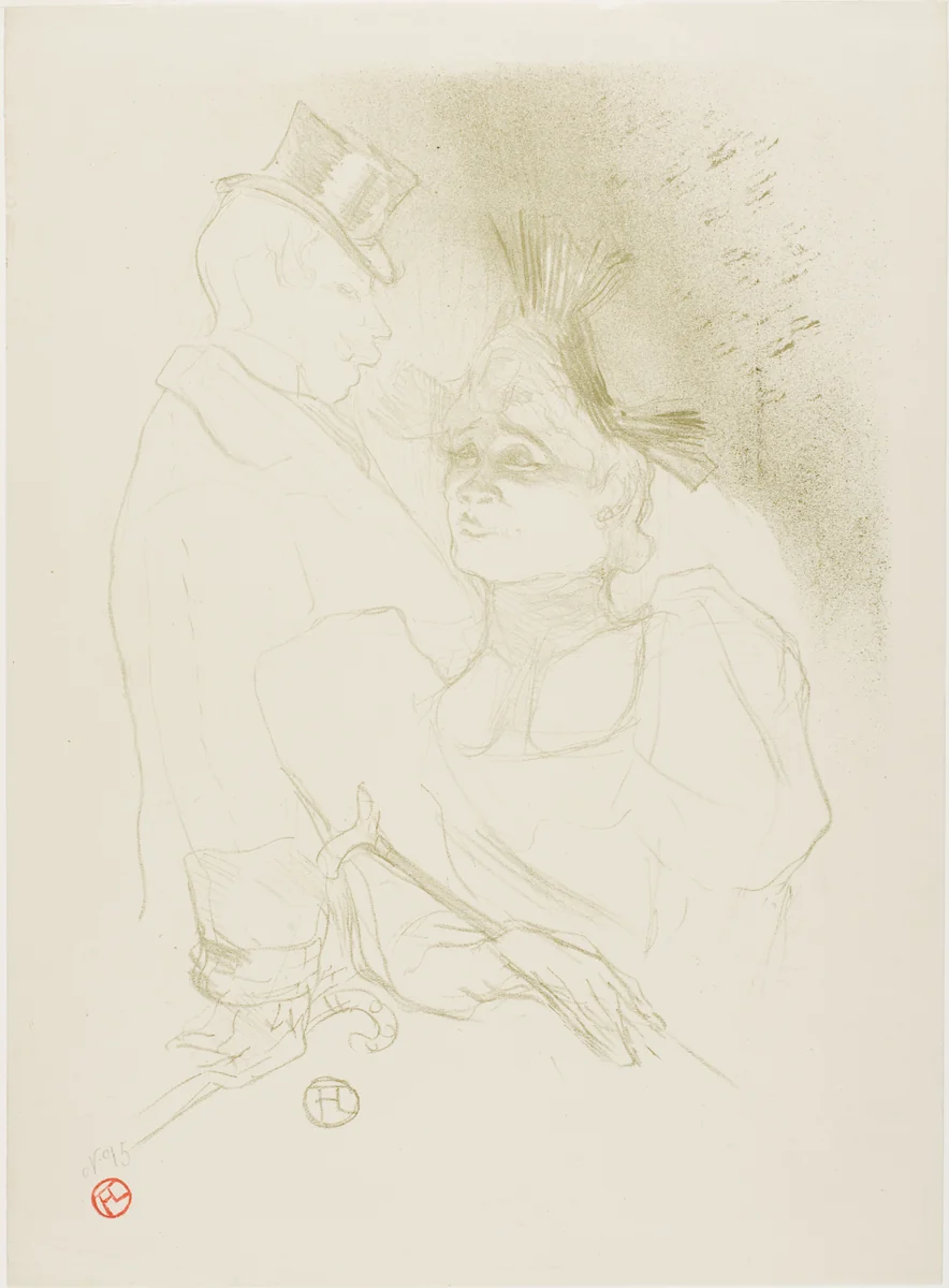 Mademoiselle Lender and Baron by Henri de Toulouse-Lautrec, print, 1893