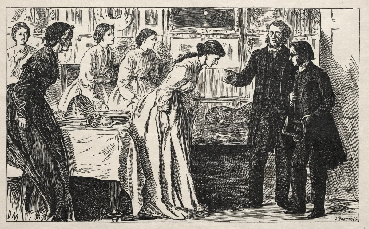 Wanted a Curate. Rather an Ordeal for the Reverend M. Green by George Du Maurier, print, 1865