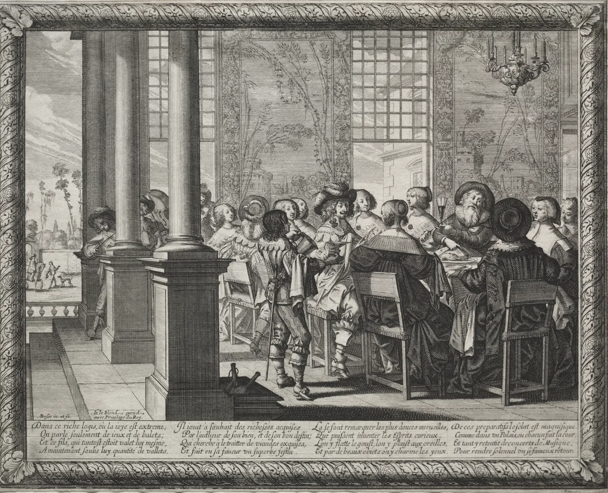 The Prodigal Son: The Feast in Honor of the Prodigal's Return by Abraham Bosse, print, 1635