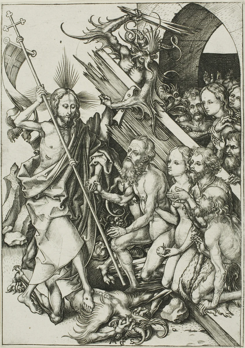 Christ in Limbo, from The Passion by Martin Schongauer, print, 1475-1485