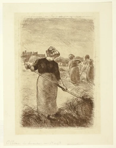 Women Tossing the Hay by Camille Pissarro, print, 1890